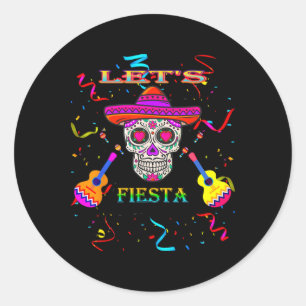 Sticker Rond Fiesta Mexicaine Cinco De Mayo
