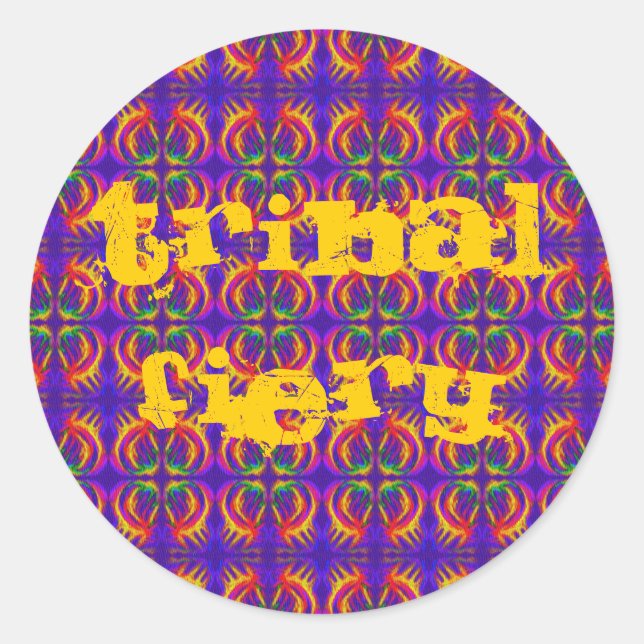 Sticker Rond Fièvre tribale (Devant)