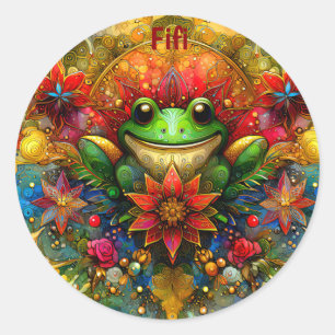 Sticker Rond FIFI ~ SHINY Christmas FROG ~