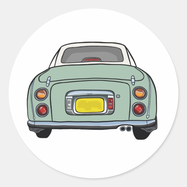 Sticker Rond Figarations Émeraude Vert Figaro Voiture Scrapbook (Devant)