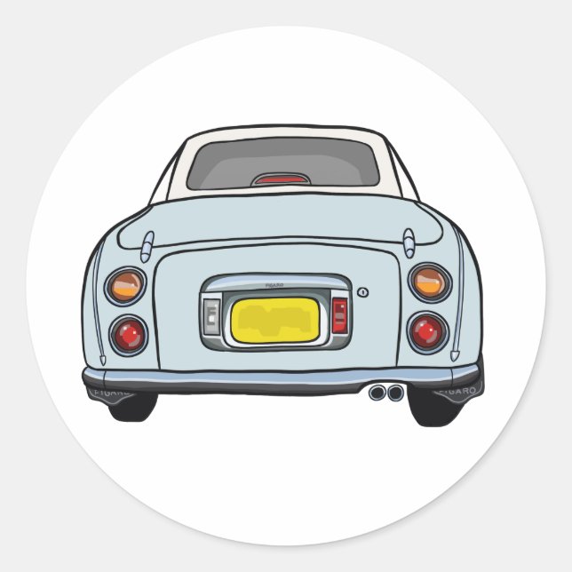 Sticker Rond Figarations Figaro Pale Aqua Voiture Garage Scrapb (Devant)