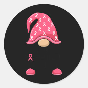 Sticker Rond Fighter Gnome - Sensibilisation au cancer du sein