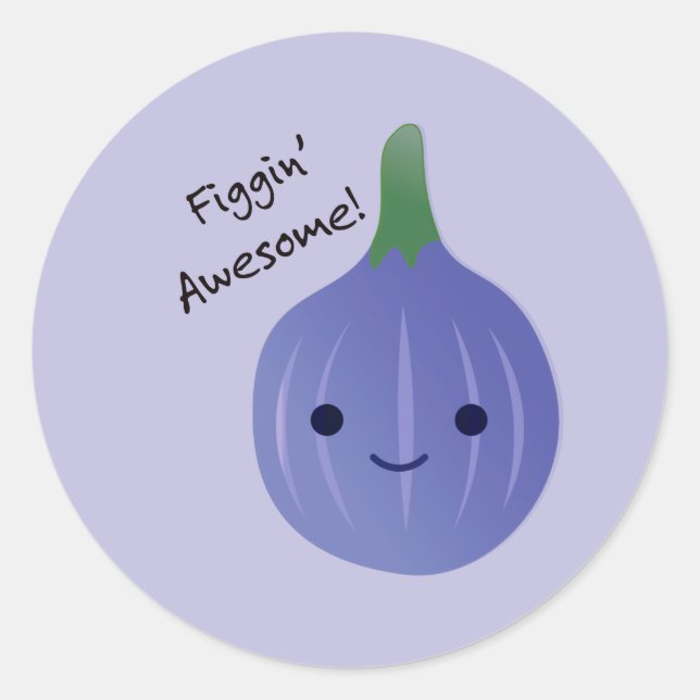 Sticker Rond figue Awesome Fig Pun (Devant)