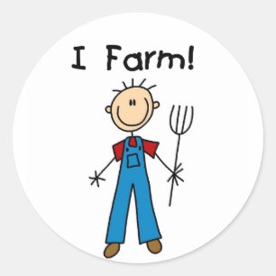 Sticker Rond Figure à bâtons T-shirts et cadeaux d'agriculteurs