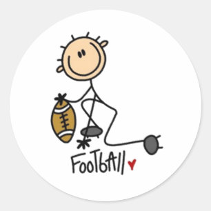 Sticker Rond Figure de bâton de football