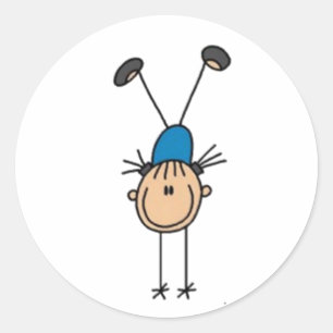 Sticker Rond Figure de bâton de gymnastique