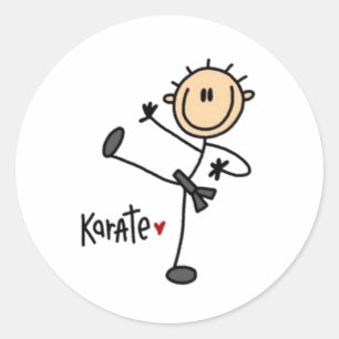 Sticker Rond Figure de bâton de karaté