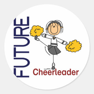 Sticker Rond Figure de bâton de Pom-pom girl future