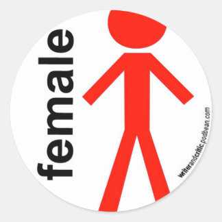 Sticker Rond Figure de bâton femelle