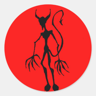 Sticker Rond Figure de la sticle de diable déplaisante