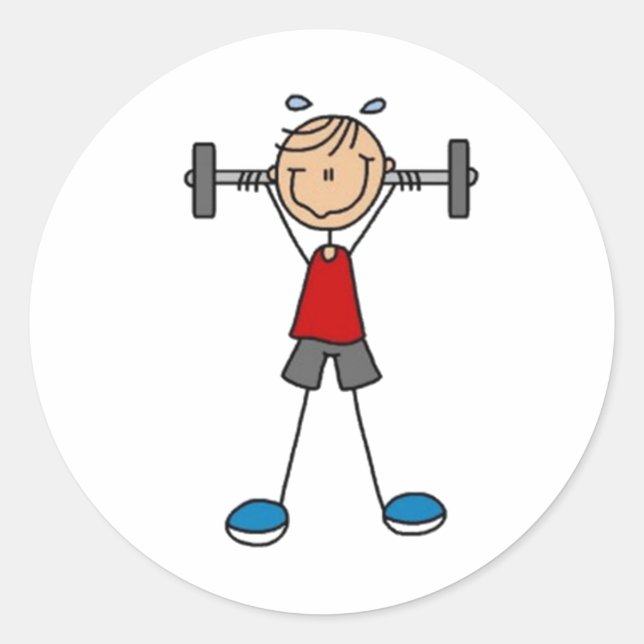 Sticker Rond Figure de la tige de levage du poids (Devant)
