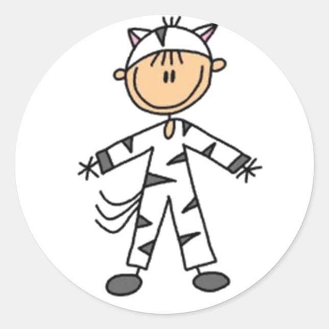 Sticker Rond Figure de la tige du costume d'Halloween (Devant)