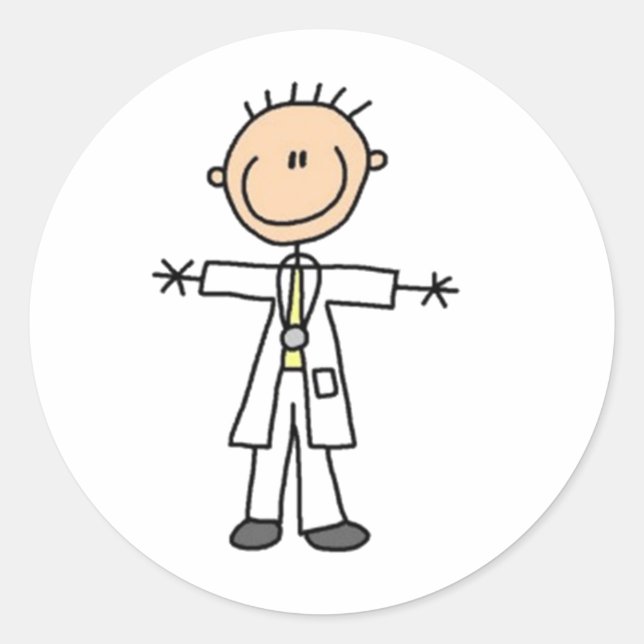 Sticker Rond Figure Docteur Stick (Devant)