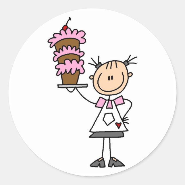 Sticker Rond Figure féminine Baker Tshirts et cadeaux (Devant)