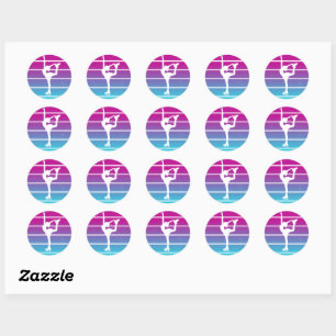 Sticker Rond Figure Patineuse