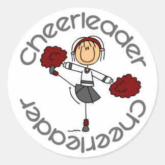 Sticker Rond Figure pom-pom girl