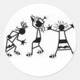 Sticker Rond figurines de bâton de danse