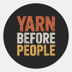 Sticker Rond Fil avant les gens drôle amateur de crochet tricot