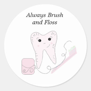Sticker Rond Fil dentaire et conception des dents