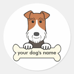 Sticker Rond Fil Fox Terrier personnalisé