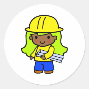 Sticker Rond Fille 1 d'architecte
