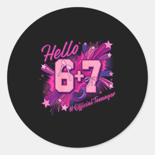 Sticker Rond fille adolescente 13 ans six sept coquette noeud