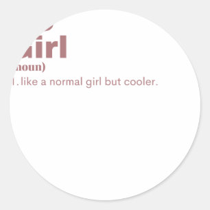 Sticker Rond Fille - Aller