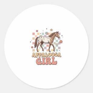 Sticker Rond Fille Appaloosa Vintage Cheval Occidental T-Shirt