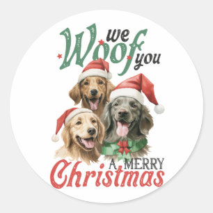 Sticker Rond Fille cadeau de Noël Joyeux Noël