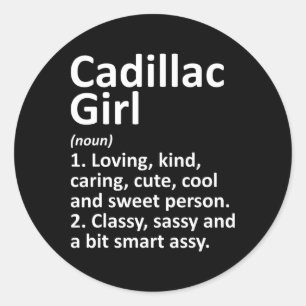 Sticker Rond Fille Cadillac Mi Michigan Drôle Cité Maison Racin
