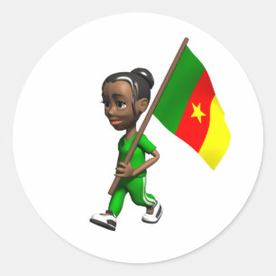 Sticker Rond Fille canerounaise