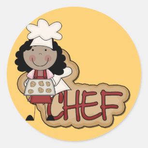 Sticker Rond Fille chef Chemises et cadeaux afro-américains