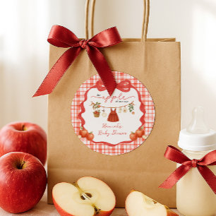 Sticker Rond Fille Coup de Coeur Linge à Linge Baby Shower