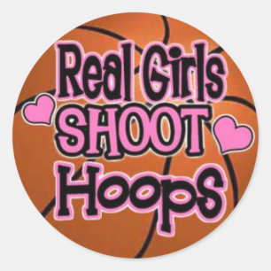 Sticker Rond fille de basket