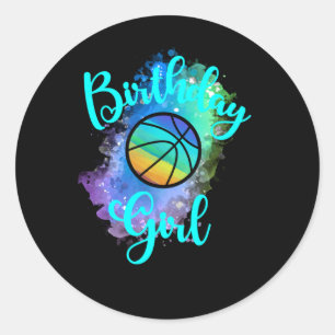 Sticker Rond Fille de basket-ball