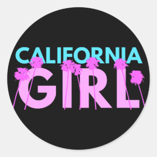 Sticker Rond Fille de Californie