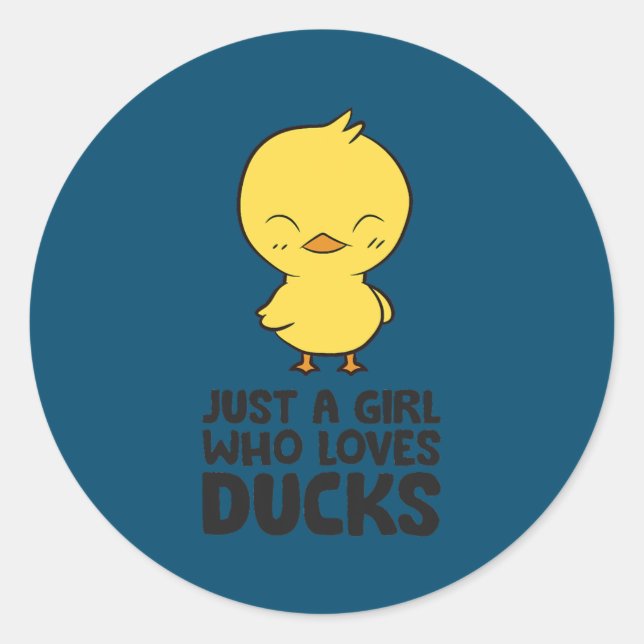 Sticker Rond Fille de canard juste une fille qui aime les canar (Devant)