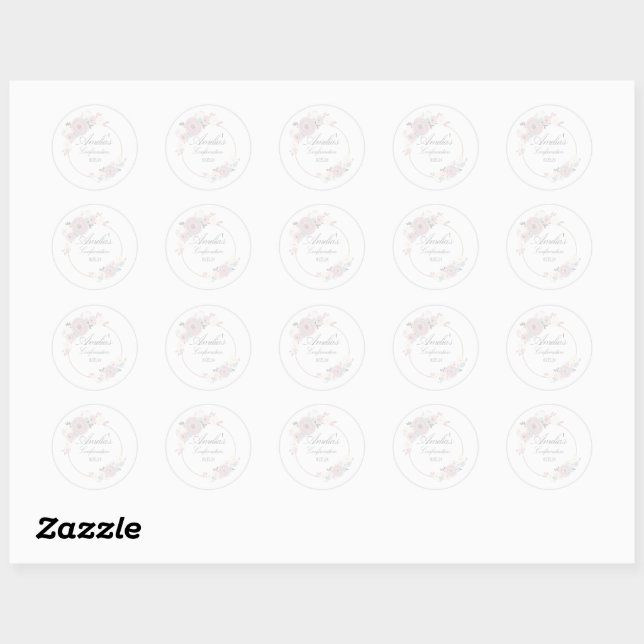 Sticker Rond Fille de confirmation (Feuille)