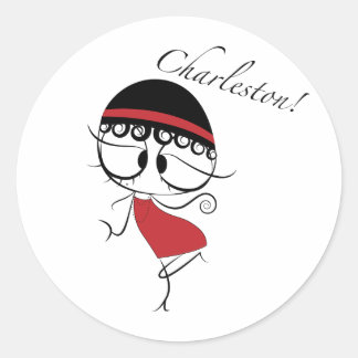 Sticker Rond Fille de danseur de Charleston