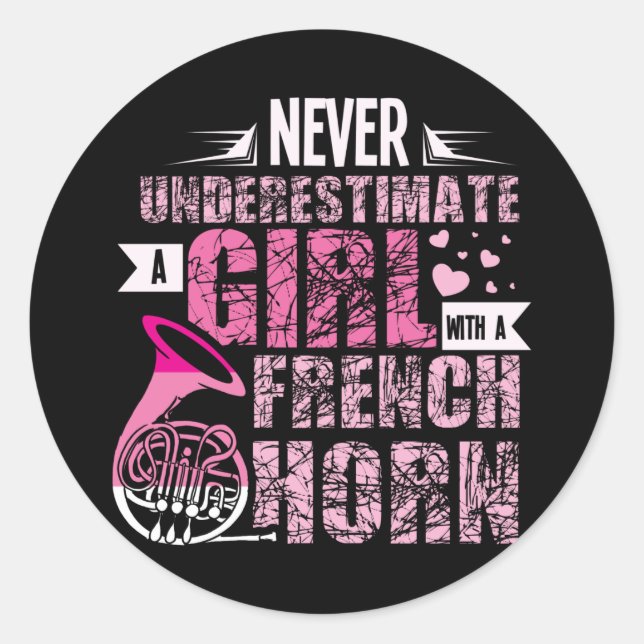 Sticker Rond Fille de la Corne française (Devant)