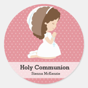 Sticker Rond Fille de la Sainte Communion * Choisissez votre co