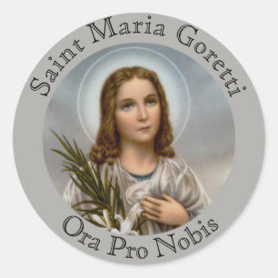 Sticker Rond Fille de lis de Maria Goretti de saint