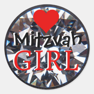 Sticker Rond Fille de Mitzvah de diamant