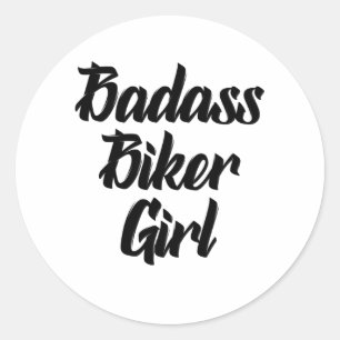 Sticker Rond fille de motards