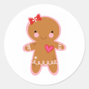 Sticker Rond Fille de pain d'épices