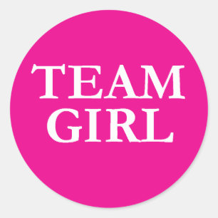 Sticker Rond Fille d'équipe - le genre indiquent des