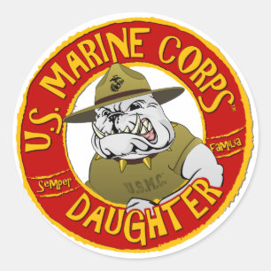 Sticker Rond Fille du Marine Corps américain