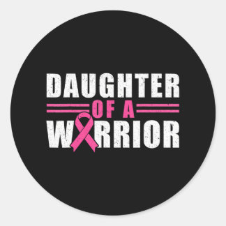 Sticker Rond Fille D'Un Guerrier Sensibilisation Au Cancer Du S