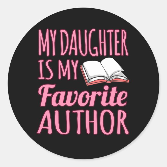 Sticker Rond Fille Est Mon Auteur Favori Auteur Novel (Devant)
