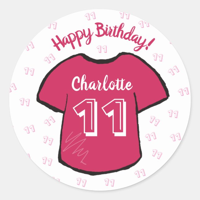 Sticker Rond Fille football / chemise de football n'importe que (Devant)